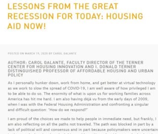 Lessons from the Great Recession (Carol Galante, UC Berkeley Terner Center) Housing Innovation Collaborative