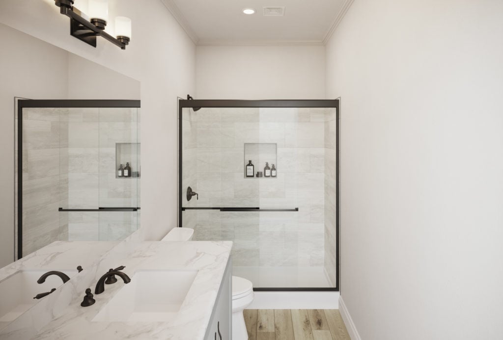 Villa H550 Shower Pan 12x24 Tile White Countertop Urban Gray Cab 1 Housing Innovation Collaborative