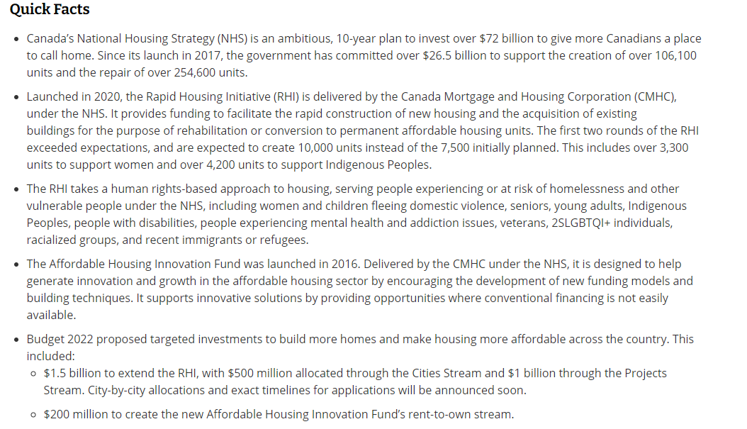 Canada leads financing innovative development models, committing $550.8 million over 6 years Screenshot 2022 08 31 094152 Housing Innovation Collaborative